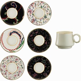 Resim Sandro Moreno 1453 Desen Yağmuru Yüzük Line Gold 12 Parça Kahve Fincan Takımı 90 ml 153AR211544 