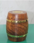 Resim Pirinç Detaylı Fıçı Kumbara Model 4 