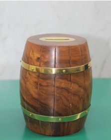 Resim Pirinç Detaylı Fıçı Kumbara Model 4 