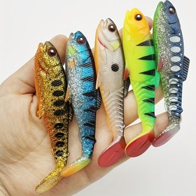 Resim 3 Adet Yumuşak 8.5cm/3.35in T Kuyruklu Yapay Olta Yemi - Tatlı ve Tuzlu Su Balıkçılığı İçin 