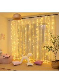 Resim Lumenn Peri Perde Kumandalı 8 Modlu 200 Ledli Işık Çok Renkli 