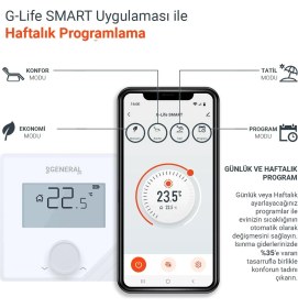 Resim General Life Mitra HT25S RF SMART Kablosuz Wi-Fi Akıllı Oda Termostatı 