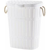 Resim Genel Markalar Plastik Bambu Halatlı Kirli Çamaşır Sepeti Beyaz Beyaz 50-99 L 100 x 100 