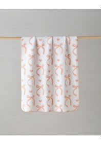 Resim English Home Love Bow Pamuklu Bebe Battaniye 100x120 Cm Somon Somon 