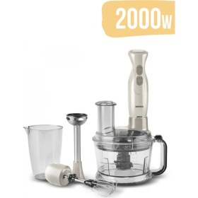 Resim Karaca 2000W Turbo Doğrayıcı, Dilimleme, Rondo, Blender - Ikili Çelik Mikser 6 In 1 Çok Amaçlı Mutfak Robotu 