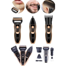 Resim Aktif Market Sinekkaydı Saç Kesimi ve Burun Kıllarını Alan 3 Başlığı Bulunan Şarjlı Kablosuz Tıraş Makinesi 