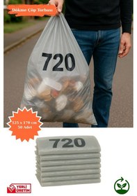 Resim Şeffaf Dökme Çöp Torbası Kalın Dayanıklı Ev Mutfak İş Ofis 125x170 Cm 50 Adet 