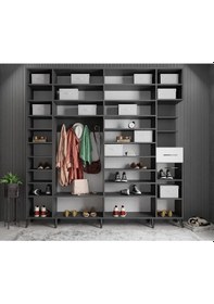 Resim Açelya Portmanto Vestiyer Füme Beyaz M9-270 cm 