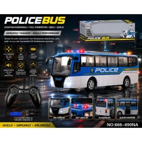 Resim Aksoy Toys Uzaktan Kumandalı Full Fonksiyon Işıklı Şarjlı Polis Otobüsü 
