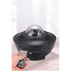 Resim Nemere İthalat Projektör Yıldız Gece Lambası Disko Topu Bluetooth Bağlantılı Taşınabilir Şarjlı Nemere 