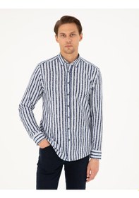 Resim Pierre Cardin Erkek Lacivert Gömlek Desenli 50292143-vr033 Lacivert 