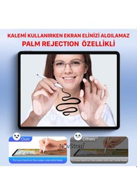 Resim Novstrap Apple Uyumlu iPad Air 4/5 Nesil 10.9" İle Dokunmatik Kalem Pencil Dz890 Avuç İçi Reddi 3 Adet Uç 