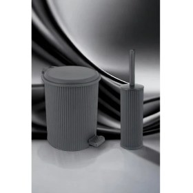 Resim Nostalji 011 Pedallı Çöp Kovası ve Klozet Fırçası 