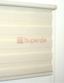 Resim Buperde Ekru (Açık Krem) Eko Bambu Zebra Stor Perde 