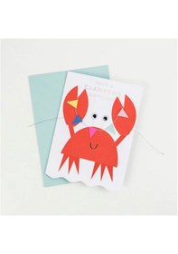 Resim Meri Meri - Crab With Bunting Card - Yengeç Tebrik Kartı 