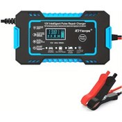 Resim Xindoker 12v Akıllı Akü Şarj Cihazı 4-100ah, Agm/gel/sla Sulu Akü İçin, Oda Sıcaklığı Tamiri, Aşırı Şarj-kısa Devre Koruma, Mavi Avrupa Standartı 