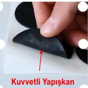 Resim Vuralsin38 Mobilya Keçesi Zemin Koruyucusu, Yapışkanlı Zemin Koruyucu 2 Adet 35MM (36 Lı) Masa Mobilya Koltuk Ayakları Için Siyah Renk 