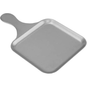 Resim Suntek Saplı Servis Tabağı Dekorlu Tatlı Pasta 33cmx21cmx1cm Gümüş 