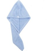 Resim Mikrofiber Saç Havluları, Düğmeli Süper Emici Hızlı Kuruyan Türban, Uzun, Kıvırcık Ve Kalın Saçlar İçin Şapka, Spa Ve Makyaj İçin Mükemmel 