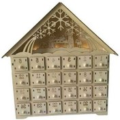 Resim Pazly Yılbaşı Tatil Takvimi Suntek Evi Ahşap Advent 26,5cmx6,5cmx30cm Rw 
