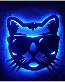 Resim Kedi Ledli Duvar Süsü Mdf Tablo Duvar Aksesuarı Ahşap Tablo 
