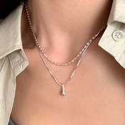 Resim 1 adet Zarif Çift Katmanlı Su Damlası Kolye - Yüksek Kaliteli Alaşım Takı, Düğünler, Günlük Giyim ve Özel Günler için Vintage-Inspired Minimalist Tasarım - BFF'ler, Sınıf Arkadaşları ve Arkadaşlar için Mükemmel Hediye, Düğün Aksesuarı, Zarif Tarz, Dayanıklı Takı 