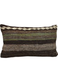 Resim Zehra Abla Halı Yeni El Dokuma Dekoratif Lumbar Kilim Kırlent Yastık Kılıfı 6117 