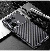 Resim Xiaomi Redmi Note 13 Pro 4g Karbon Fiber Doku Darbeye Dayanıklı Tpu Telefon Kılıfı Siyah 