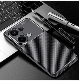 Resim Xiaomi Redmi Note 13 Pro 4g Karbon Fiber Doku Darbeye Dayanıklı Tpu Telefon Kılıfı Siyah 