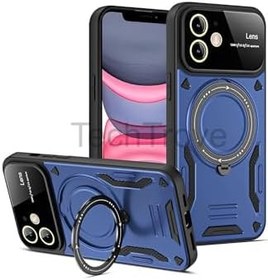 Resim İphone 11 Kılıf Kamera Korumalı Stand Özellikli Maksimum Darbe Korumalı Kapak Lacivert 
