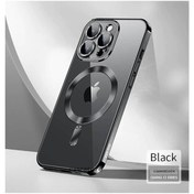Resim m.tk moveteck Iphone 13 Pro Uyumlu Kılıf Kamera Lens Üstü Tam Korumalı Manyetik Magsafe Derin Mor Şarj Case 