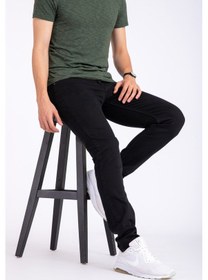 Resim Erkek Denim Siyah Slim Fit Likralı Dar Kot Jean Pantolon 2130-Siyah 
