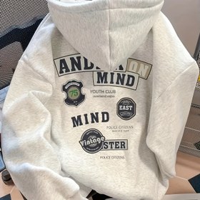 Resim Kadınların Vintage İlhamlı Gri Kapüşonlu Sweatshirt - Sonbahar/Kış İçin Rahat, Bol Kesim, Uzun Kollu Sweatshirt, Polyester Karışımı, Makinede Yıkanabilir, Rahat Giyim Kapüşonlu Sweatshirt|Vintage Kapüşonlu Sweatshirt|Polyester Karışımı Kapüşonlu Sweatshirt 