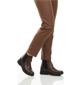 Resim Aspor Kahve Hakiki Deri İçi Polarlı Kadın Düz Bot Çok Renkli 