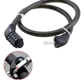 Resim Bisiklet Halat Zincir Kilidi 80 cm Çelik Kilit Çap 12 mm Ø Hırsız Önleme Güvenlik 1 Adet 