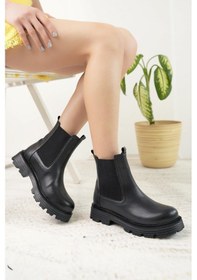 Resim Nesil Shoes Swell 3080 Siyah Çift Lastikli Kadın Bot-siyah Siyah 