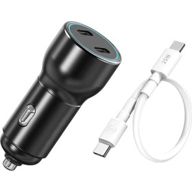 Resim Hızlı Araç Şarj Aleti Type C Samsung Telefonlar Için 60 W Hızlı Araba Şarjı Cihazı ve 25CM Kablo 