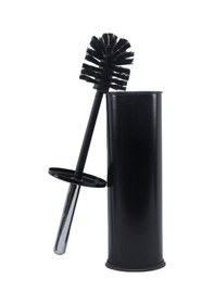 Resim Siyah Renkli Paslanmaz Pedallı 12 Lt Çöp Kovası - Klozet Fırçası 2'li Banyo Seti Siyah 