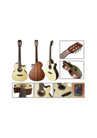 Resim Cort Cec1 Op Elektro Klasik Gitar İnce Kasa Open Pore - Naturel 