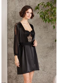 Resim Pierre Cardin Saten Gecelik Sabahlık Pijama Takım Şort Takım 6'lı Gelin Çeyiz Seti - 6005 001 