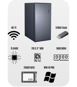 Resim RAMTECH BİLGİSAYAR OF1403 İ5 8400 / 16Gb Ram / 256Gb SSD / 1Tb HDD Win 10 Pro Lisans Ofis Bilgisayarı 