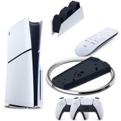 Resim Sony Playstation 5 Slim Cd + 2. Ps5 Kol + Dikey Stand + Sarj istasyonu + Medya Kumandası Beyaz 