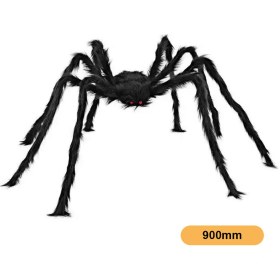 Resim Youtek 90cm Siyah kıllı Örümcek - Halloween Dekorasyon Malzemesi, Eğilebilir Bacaklar, Korku Stili Partiler İçin Ev Bahçe Dekoru 
