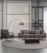 Resim Enza Home Berta Yataklı Koltuk Takımı, Keten Dokulu 3 1 - Gri 