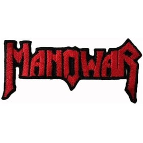Resim Manowar Kırmızı Yazı Patch Yama Siyah 