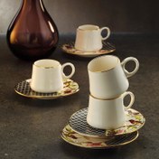 Resim Sandro Moreno 1453 Tropikal Yüzük Line Gold 12 Parça Kahve Fincan Takımı 90 ml 153AR263662 
