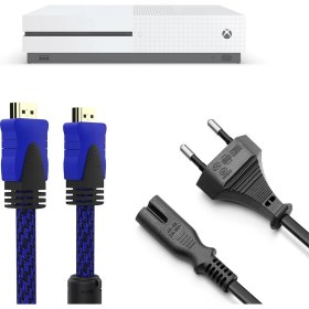 Resim Xbox One S Güç Kablosu Hdmi Örgülü Kablo Set Xbox Aksesuar 