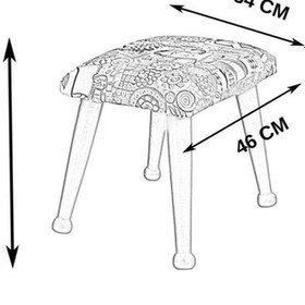 Resim Trend Ceviz Krem Ahşap Ayak Uzatma Pufu Makyaj Koltuğu Bench Tabure 