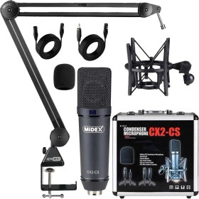 Resim Midex Cx2-Q Pro Set Üst Seviye Condenser Stüdyo Ses Kayıt Mikrofonu standı seti 