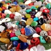 Resim 500 Adet Doğal Taş Boncuk, Çok Renkli 5mm - 8mm Düzensiz Değerli Taş DIY Bileklik Kolye Takı Yapım Seti Noel İçin 